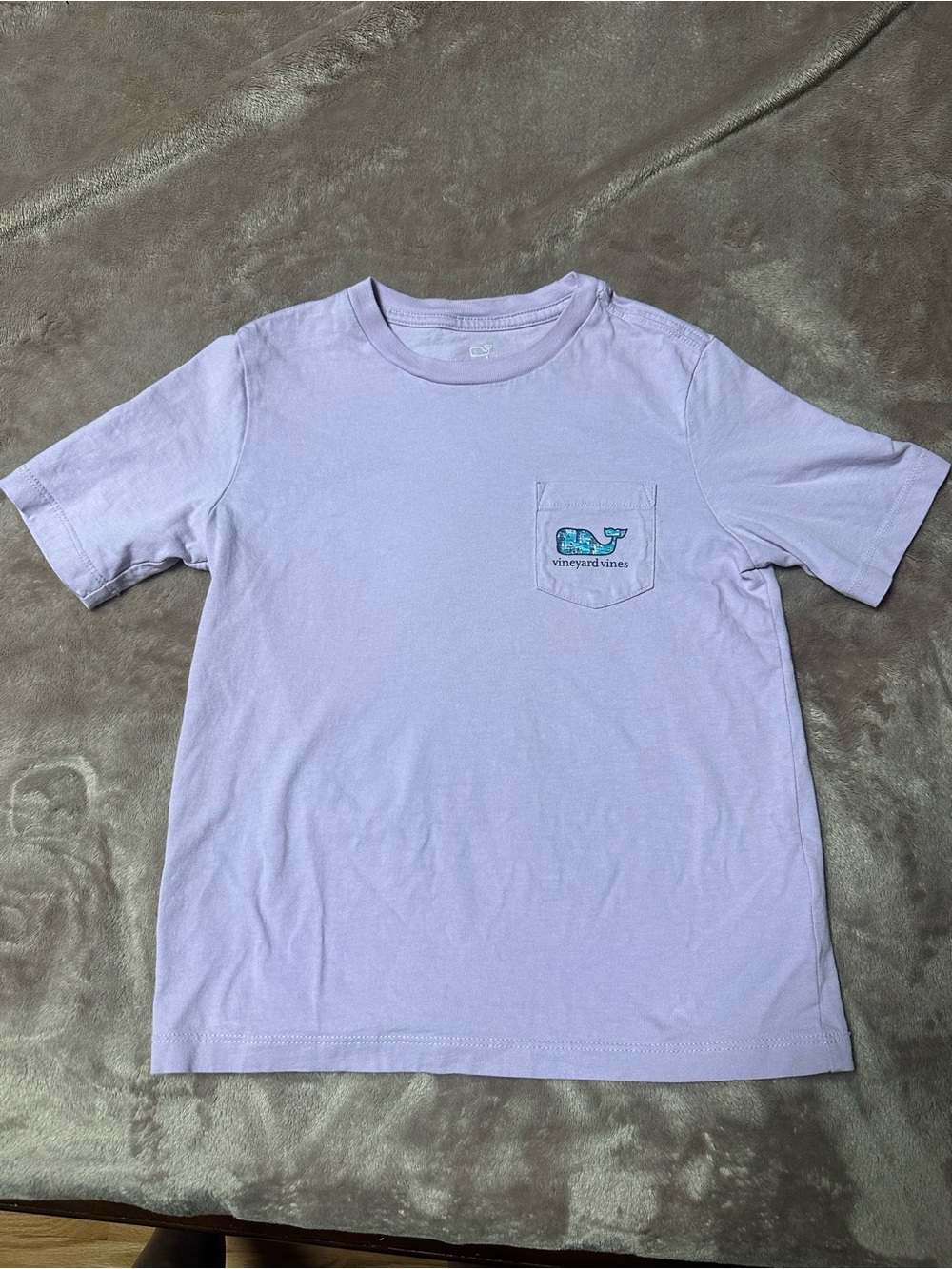 Vineyard Vines Pastel Purple Pocket Tee with Whale Logo